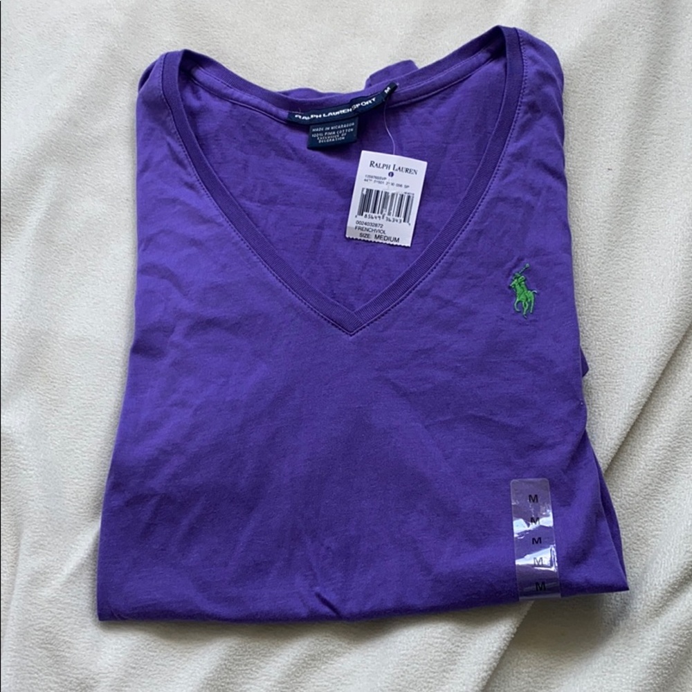 Purple polo v-neck